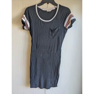 Y2K Ultra Flirt Women's Short Sleeve Black Scoop Neck Rayon Shirt Dress Size L